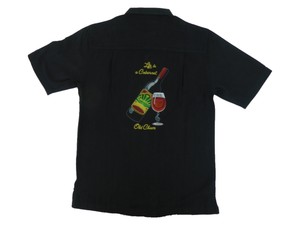 New-Luau-Embroidered-Black-Camp-Shirt-Life-is-a-Cabernet-Red-Wine-S-M-L-XL