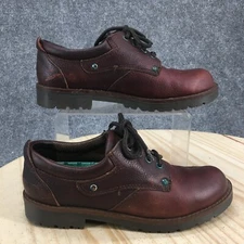 Natural Sport Boots Mens 7.5 Combat Burgundy Leather Lace Up Comfort Round Toe