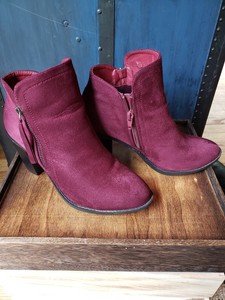 burgundy suede boots womens