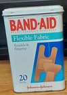 Vintage Johnson & Johnson Band-Aid Plastic Strips Plain Pad Metal Tin