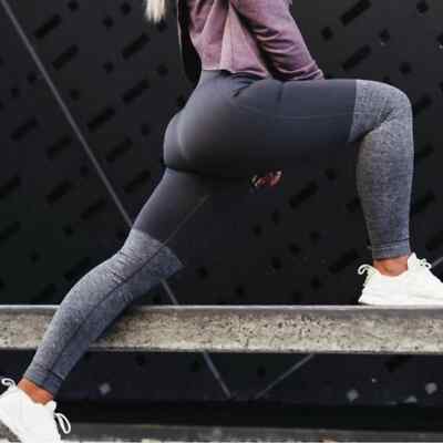 Gymshark Women's Two Tone Black Charcoal Heather Grey Leggings