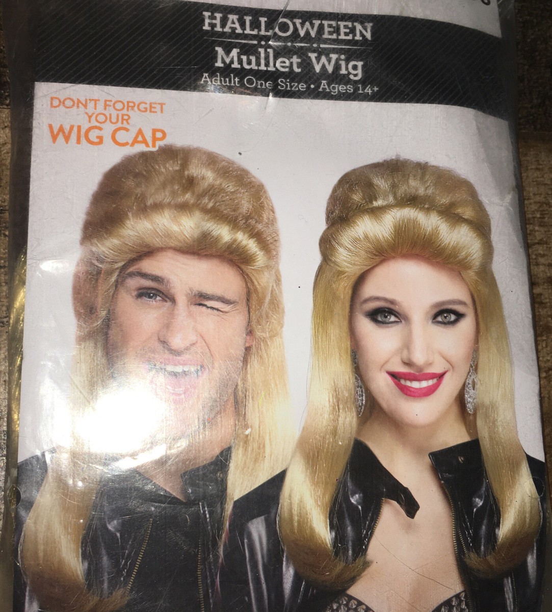 80's Rock Mullet Halloween Costume Cosplay Wig Blonde Adult
