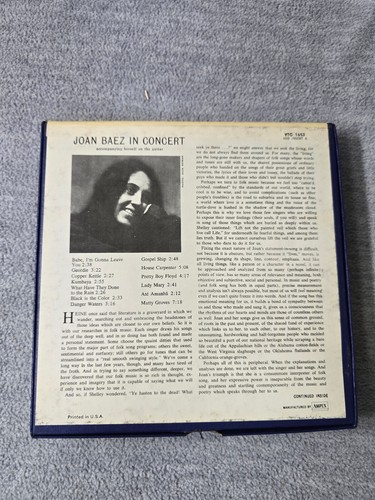 Joan Baez In Concert Vanguard VTC 1653 Stereo Reel To Reel 7 1/2 IPS - Foto 2 di 4