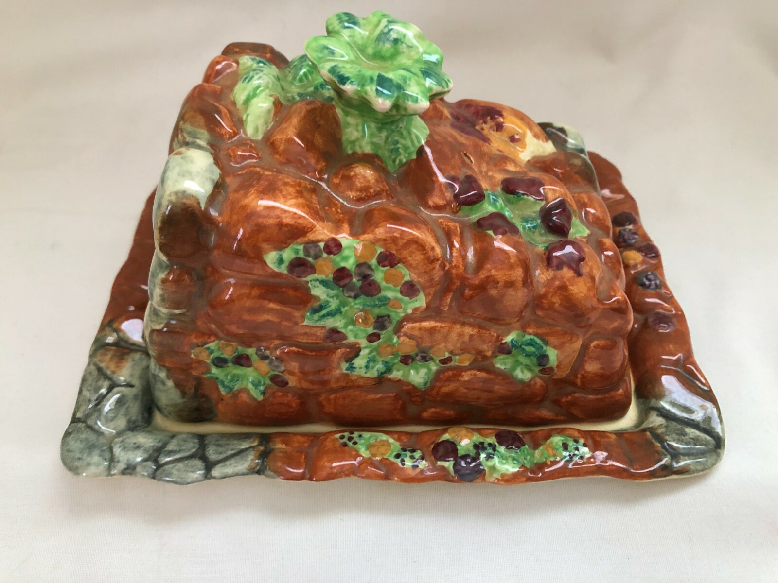 Shorter England Staffordshire Ceramic Covered Dish Cheese Butter