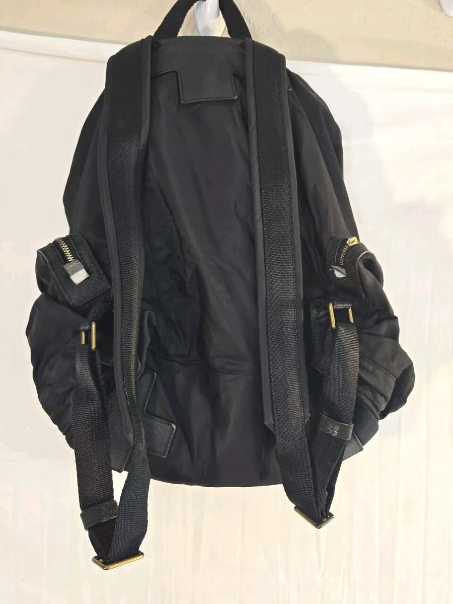 Tory Burch Black Backpack Nylon Triple Front Pocket Leather  display picture 1