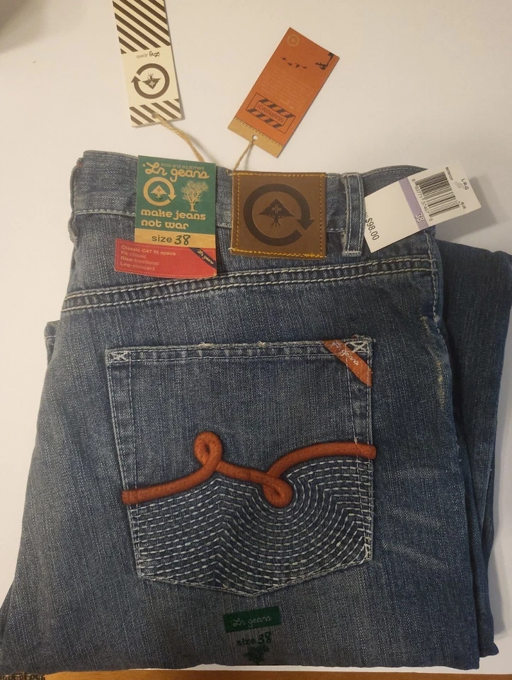 LRG 男式 XXL 糖头骨全拉链口袋夹克 XXL 衬衫和男式 38 码牛仔裤 — 第 3/4 张图片