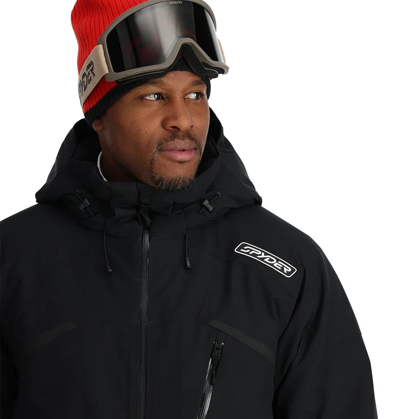 Spyder Leader Ski Jacket Black Men’s Large Brand New Hooded Insulated MSRP: $550 - Image 4 of 4