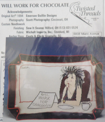 Will Work For Chocolate Cross Stitch Pattern by Twisted Threads