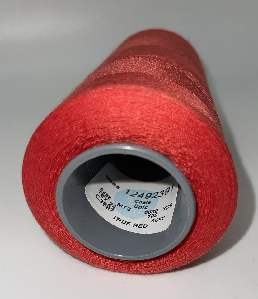 Coats Epic Thread 6000yd Spool 24Tex True Red- NEW - Image 3 of 4