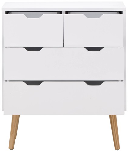 Nyborg 2 + 2 Drawer Chest of Drawers Scandinavian Style Bedroom White - Picture 7 of 10