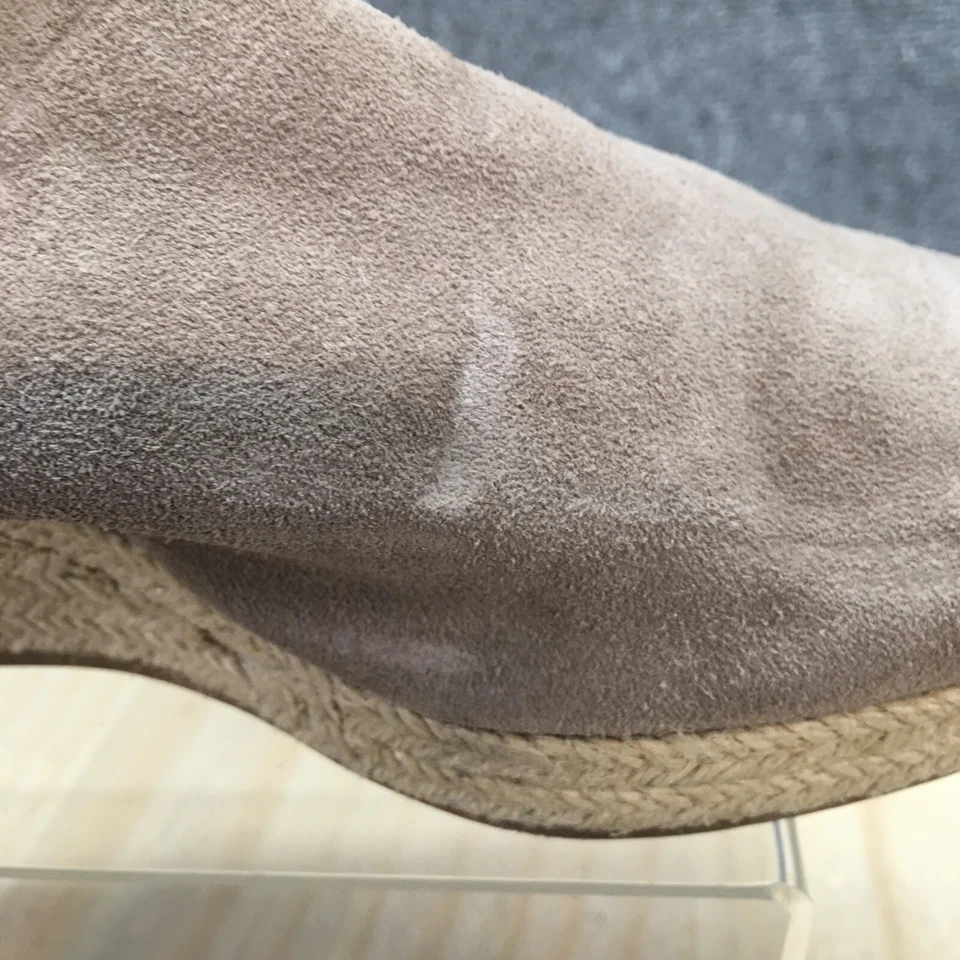 Lucky Brand Zapatos Mujer 9 M Luceina Mule Alpargatas Cuero Beige Tacones Cuña Foto 3 de 4