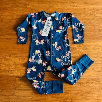 Bonds Baby Disney Cinderella Jaq Gus Mouse Navy Zip Wondersuit