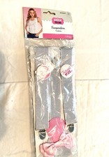 BRIDE TO BE FUTURE MRS SASSY CLASSY SILVER PINK LACE SUSPENDERS