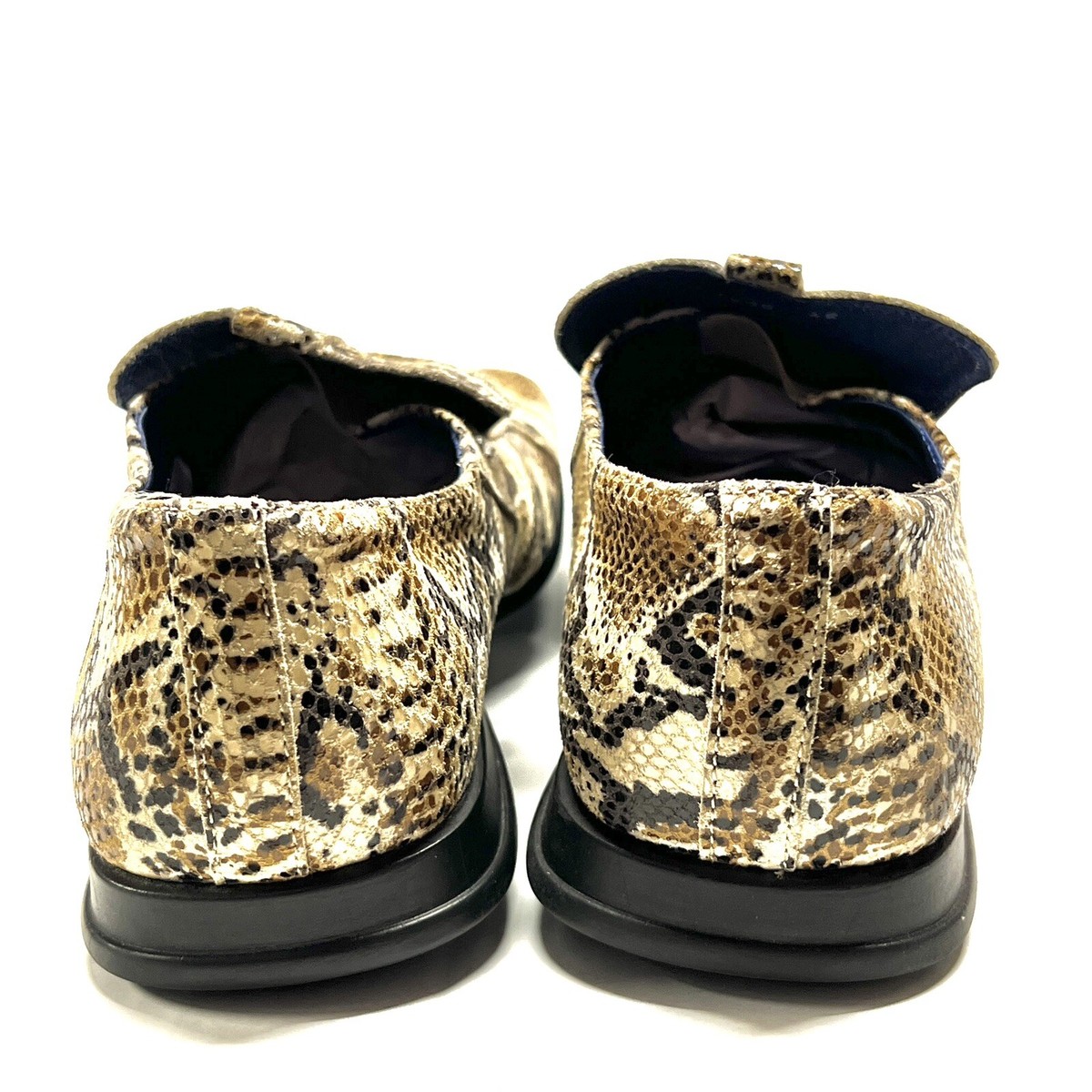 Vero Cuoio Rigenerato Python Snake Skin Leather Golf Loafer Shoes - Main Image