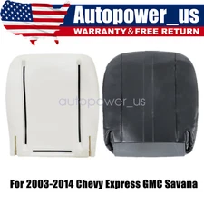 Driver Bottom Seat Cover Dark Gray & Foam Fits 2003-2014 Chevy Expres GMC Savana