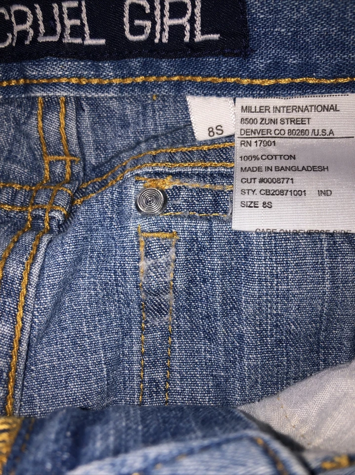 Jeans Cruel Girl Bootcut / Niñas 8S / Azul Lavado Medio 100% Algodón Dobladillo Foto 3 de 3