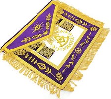 MASONIC APRON HAND EMBROIDERED GRAND LODGE PAST MASTER PURPLE