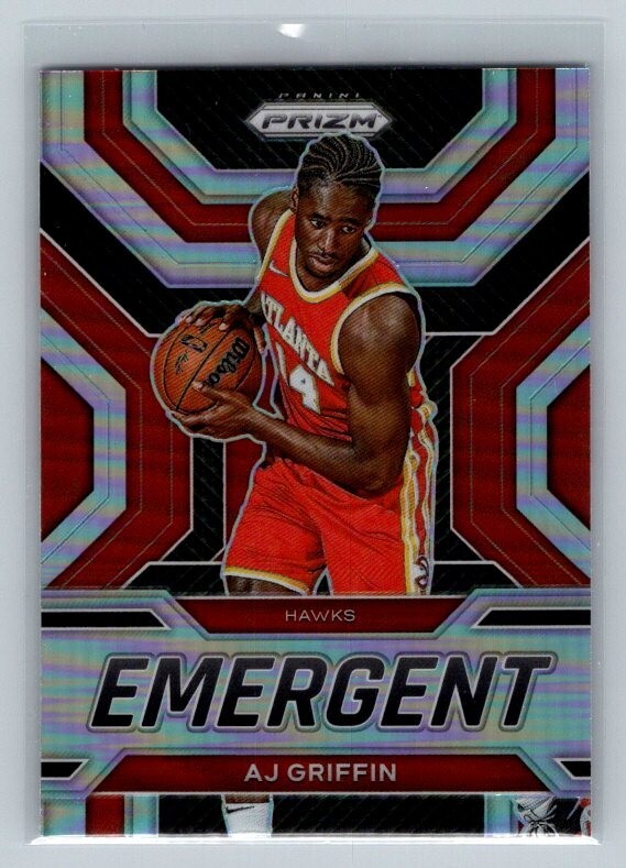 2022-23 Panini Prizm AJ Griffin #4 Emergent Silver Prizm Atlanta Hawks (RC,SP)