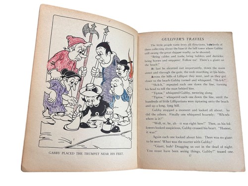 GULLIVER'S TRAVELS AUTHORIZED EDITION SAALFIELD PUBLISHING CO 1939, VINTAGE - Imagen 11 de 13