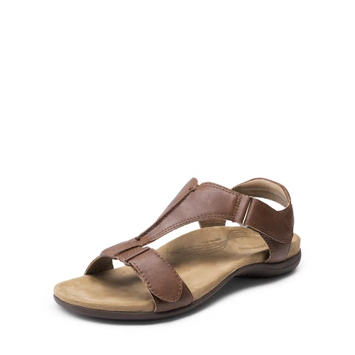 Sandalias planas para mujer soporte para el arco correa en T ortopédicas verano playa zapatos informales - Imagen 7 de 54
