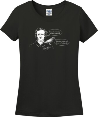 Poehemian Rhapsody Edgar Allan Poe Queen Funny Missy Fit Ladies T-Shirt (S-3X)