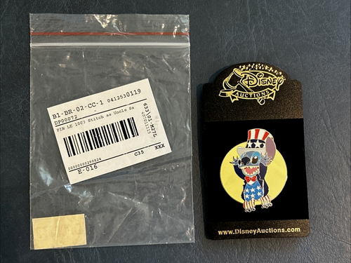 DISNEY AUKTIONEN PIN LE 1000 STITCH als UNCLE SAM PATRIOTISCH NEU AUF KARTE IN VERPACKUNG