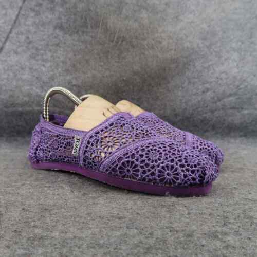 Chaussures Toms femme 6,5 plats mocassin à enfiler crochet dentelle violet mode espadrille - Photo 1/14