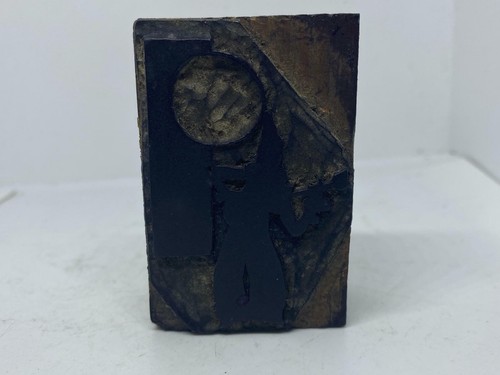 Antique Rare Unique Handcrafted Traditional Wood Stamp Rocker Blotter Man Symbol - Picture 9 of 9