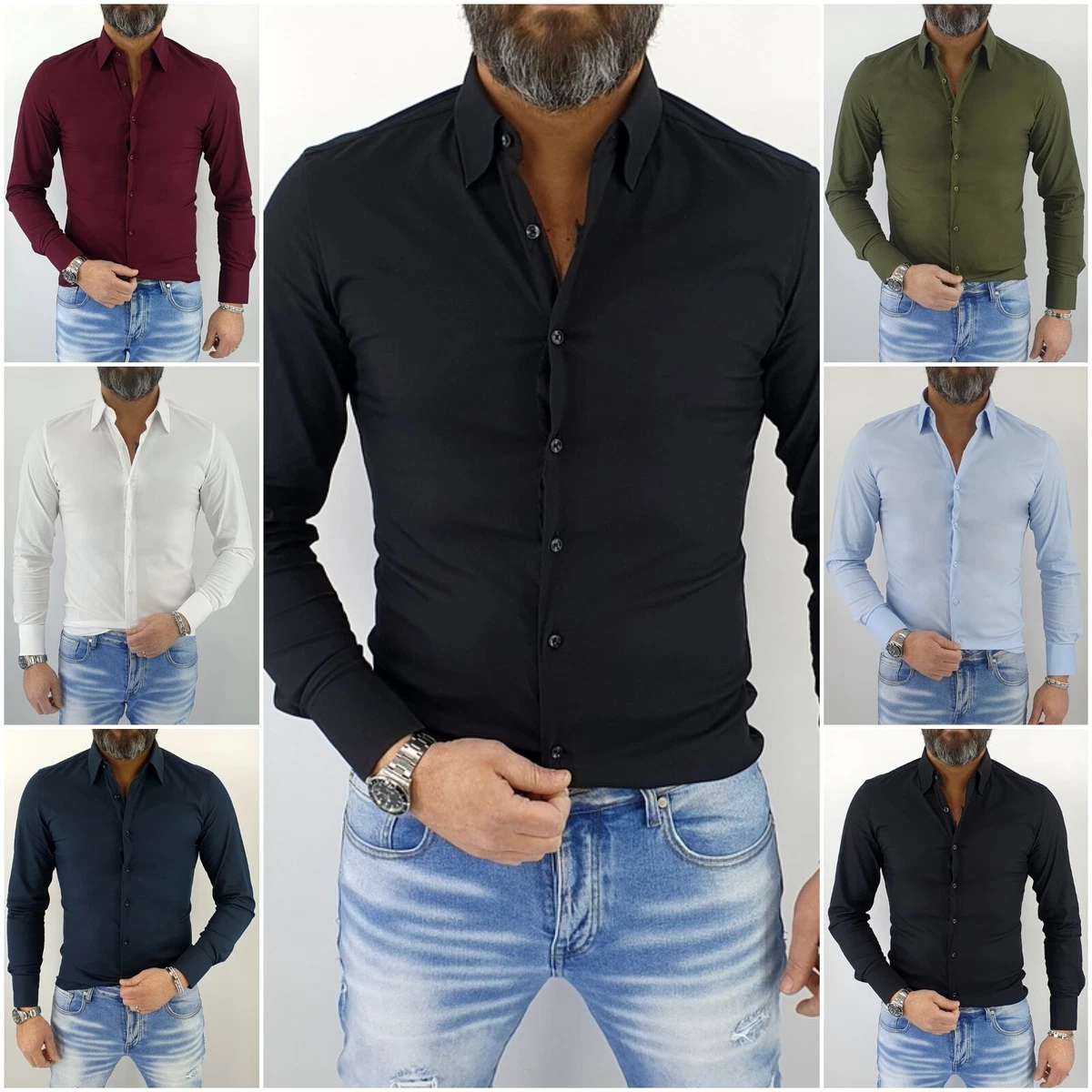 Camicie a quadri di marca camicie Casual Slim a maniche lunghe da