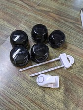 Safety 1st Lot 5 Black Stove Knob Hinged Covers HS147 Child Proof - 72325