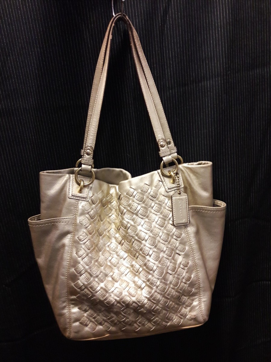 large coach weave bag