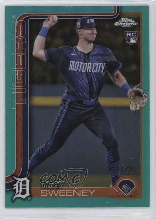 2025 Topps Chrome Teal Refractor 54/299 Trey Sweeney #6 0c3h
