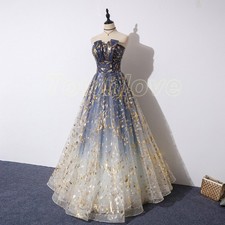 A-Line Bling Evening Dress Straplessformal Dress Performance Evening Dress