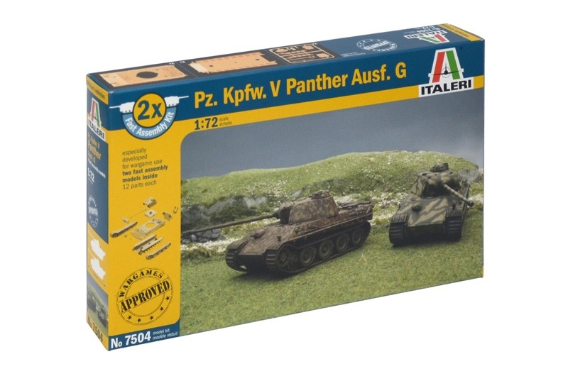 ITALERI 7504 1:72 Pz.Kpfw.V PANTHER, set of 2 models - fast assembly