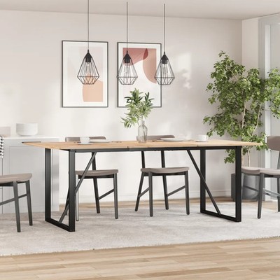 Tischbeine schwarz 180x80x73cm pulverbeschichteter Stahl O-Gestell Industrial für Tischplatte