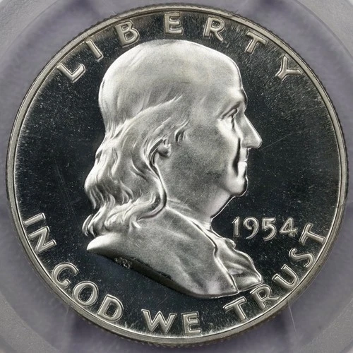 1954 50c Franklin Half Dollar - PCGS PR 65 CAM