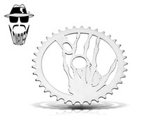 ORIGINAL LOWRIDER Bicycle LaserCut Chrome Skelton Hand 36T Steel Custom Sprocket