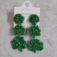 St Patricks Day Shamrock Earrings Dangle Festival Parade Add a gift message