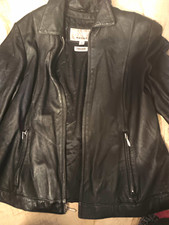 Large Wilsons Black Real Leather Jacket THINS...