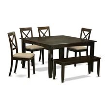 PFBO6-CAP-C 6 Pc Dining set-Table with Leaf and 4 Dinette Chairs plus on Bench