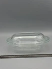 Vintage PYREX 602-B & 602-C Clear Glass Oval Dish & Lid Refrigerator Casserole