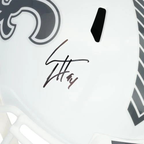 Casco réplica velocidad saludo al servicio Riddell 2024 firmado por Cameron Jordan Saints Foto 2 de 3