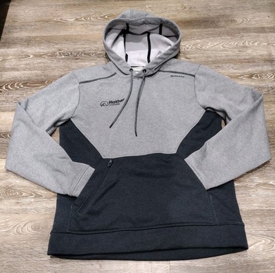 SIMMS Fishing Jacket Medium Gray Black Guide Series Pullover Softshell Hooded