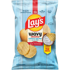 Lay's Wavy Lightly Salted Potato Chips 7.5 oz Lays - Fast Shipping