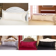 Comfortable Silk Satin Long Body Pillow Pillowcase Double