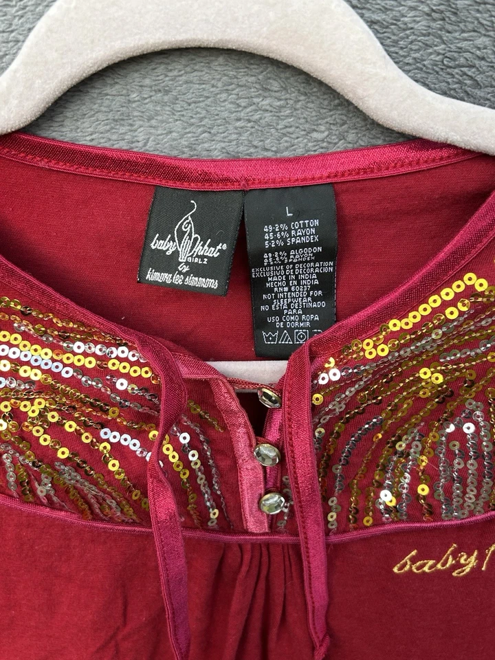 BABY PHAT RED SPARKLY FASHION GIRL TOP Tamanho G - Imagem 4 de 4