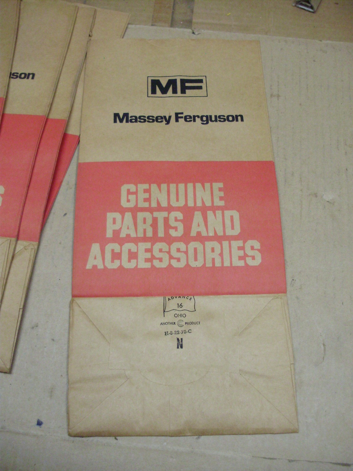 Massey Ferguson Genuine Parts And Accessories Paper Bags, Lot of 5, 16-1/4" High
