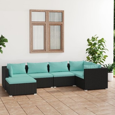 Garten Lounge Set Kissen Gartenmöbel Sofa Garnitur Sitzgruppe Poly Rattan vidaXL
