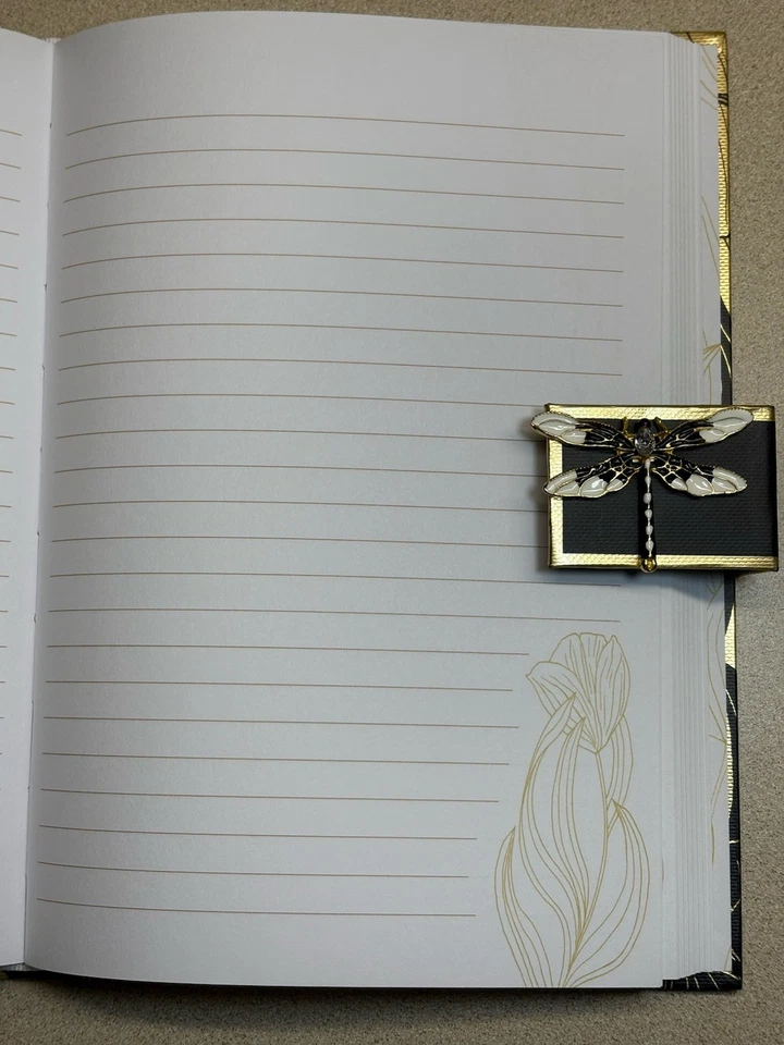 Punch Studio Tulips Hardback Lined  Journal Dragonfly Jewel Clasp 208 Pages NEW - Image 4 of 4