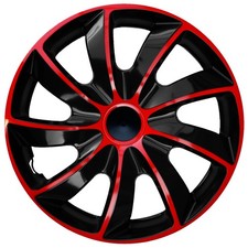 Set of 4 Wheel Trims 13" – Red / Black – Fits 13" Steel Wheels